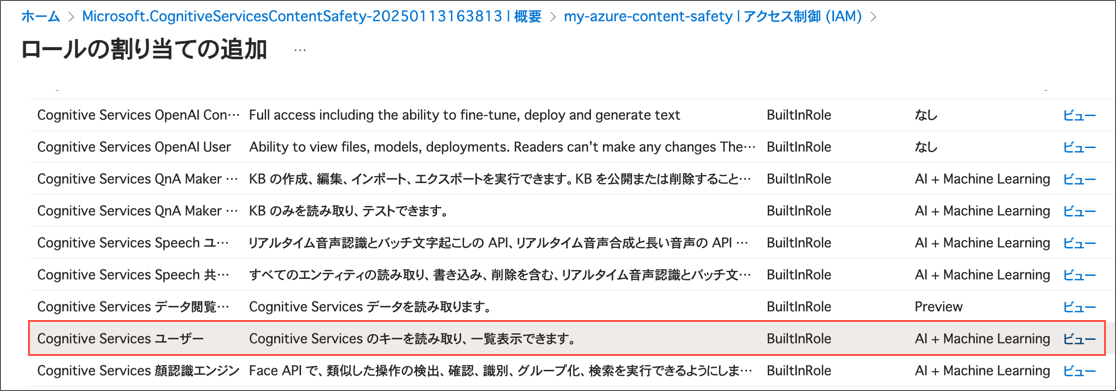Select Congnitive User Role