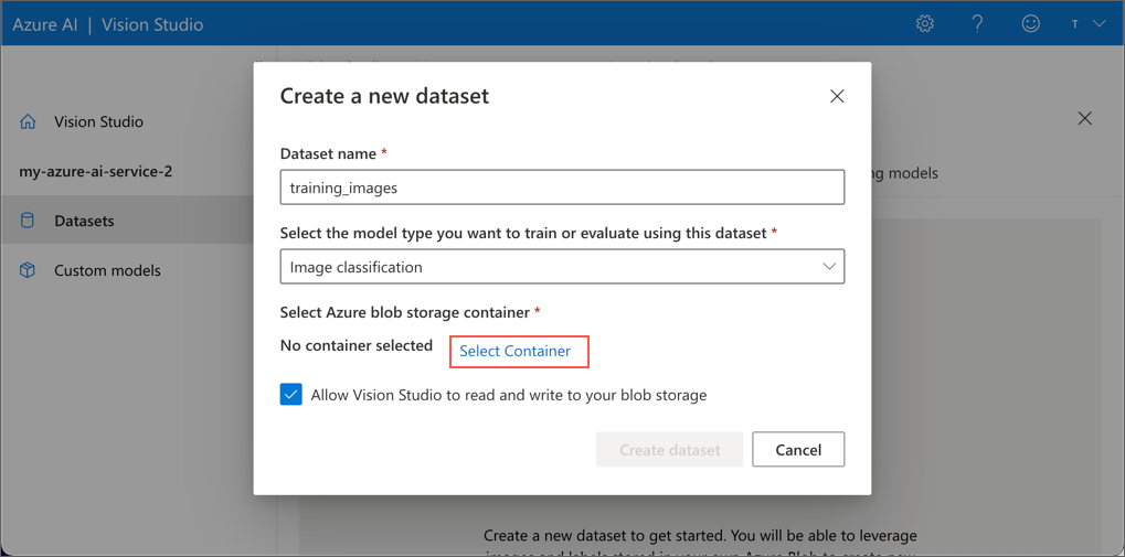 Create a new dataset