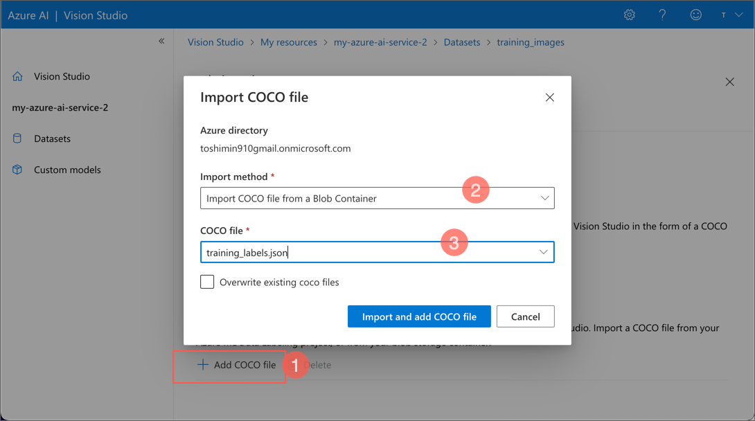 Import and add COCO file