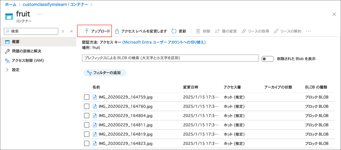 Upload training images