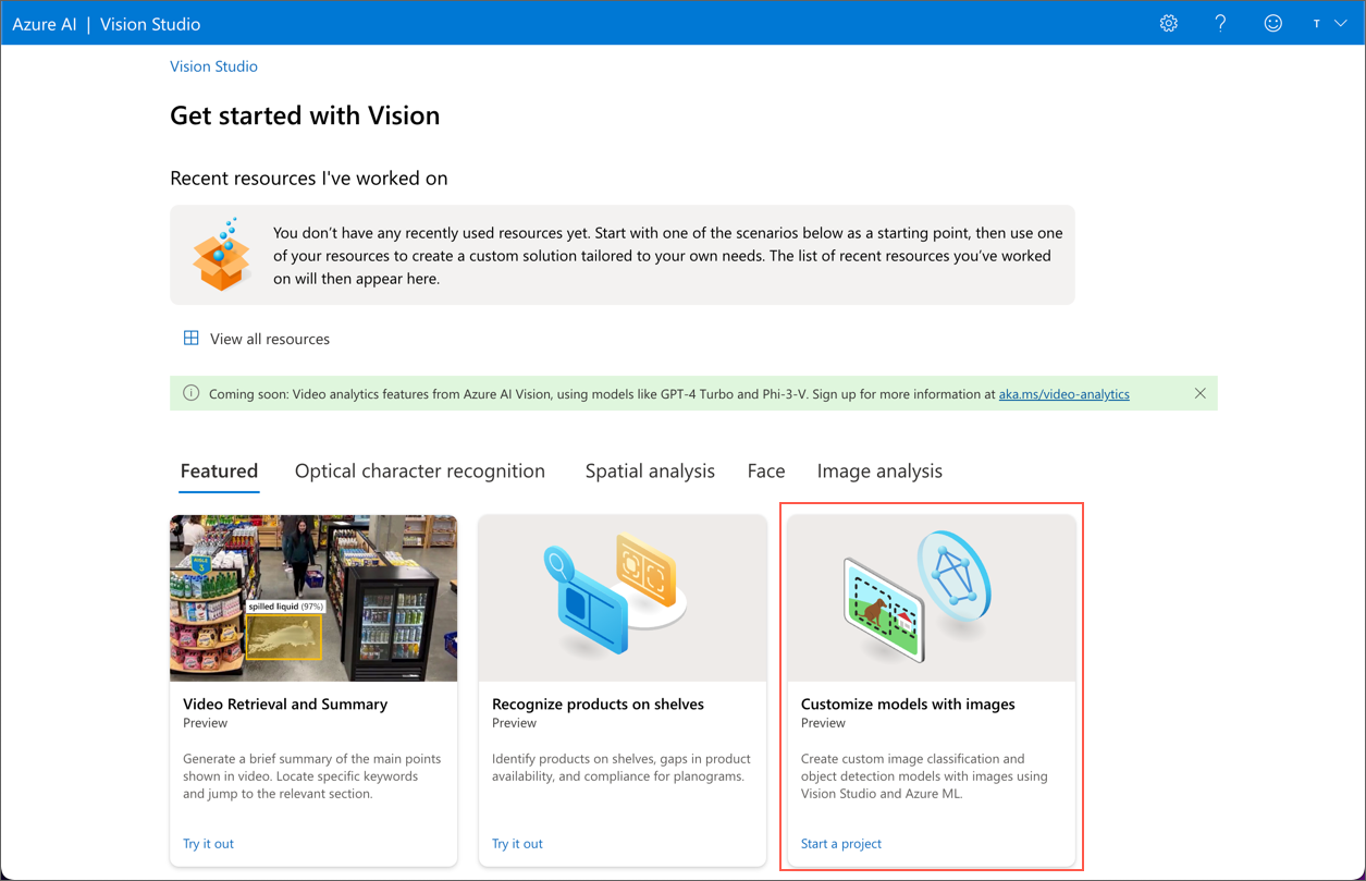 Azure AI Vision Studio