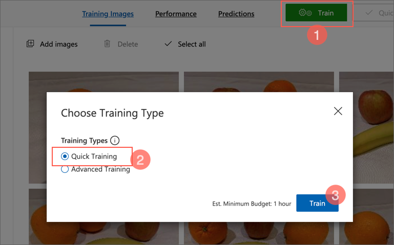 Start quick training