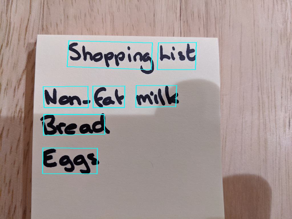 Read handwriting text with polygons